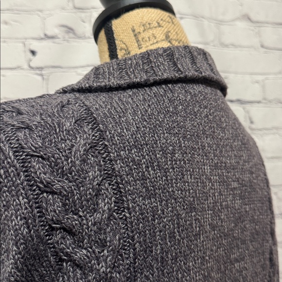 Cabelas Women's black/gray Cable Knit Zip Sweater with collar & long sleeve - Picture 7 of 13